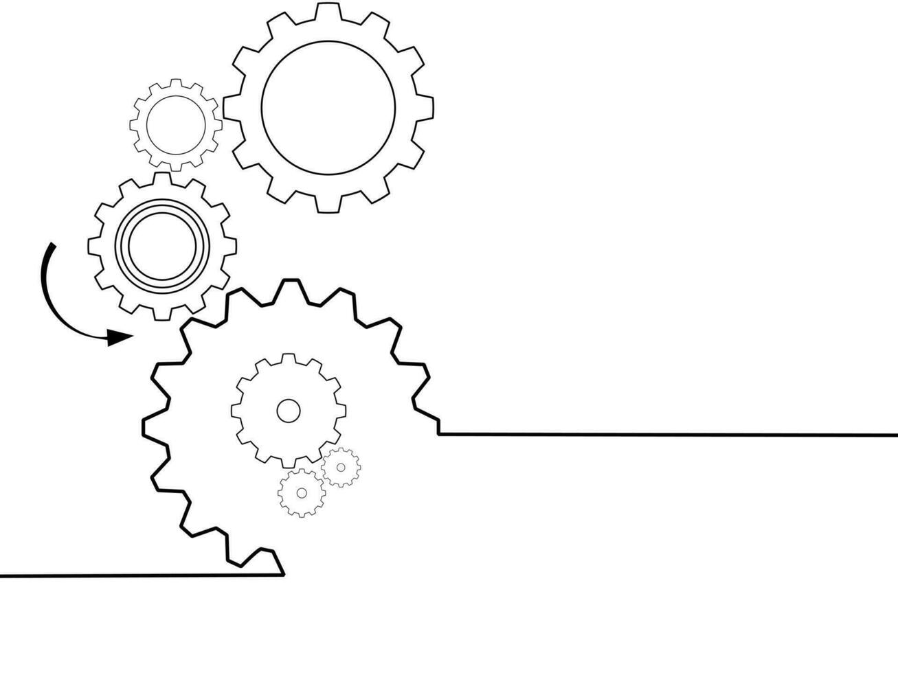 Cogwheels brain.gear mechanism settings tools template banner. Think ideas vector