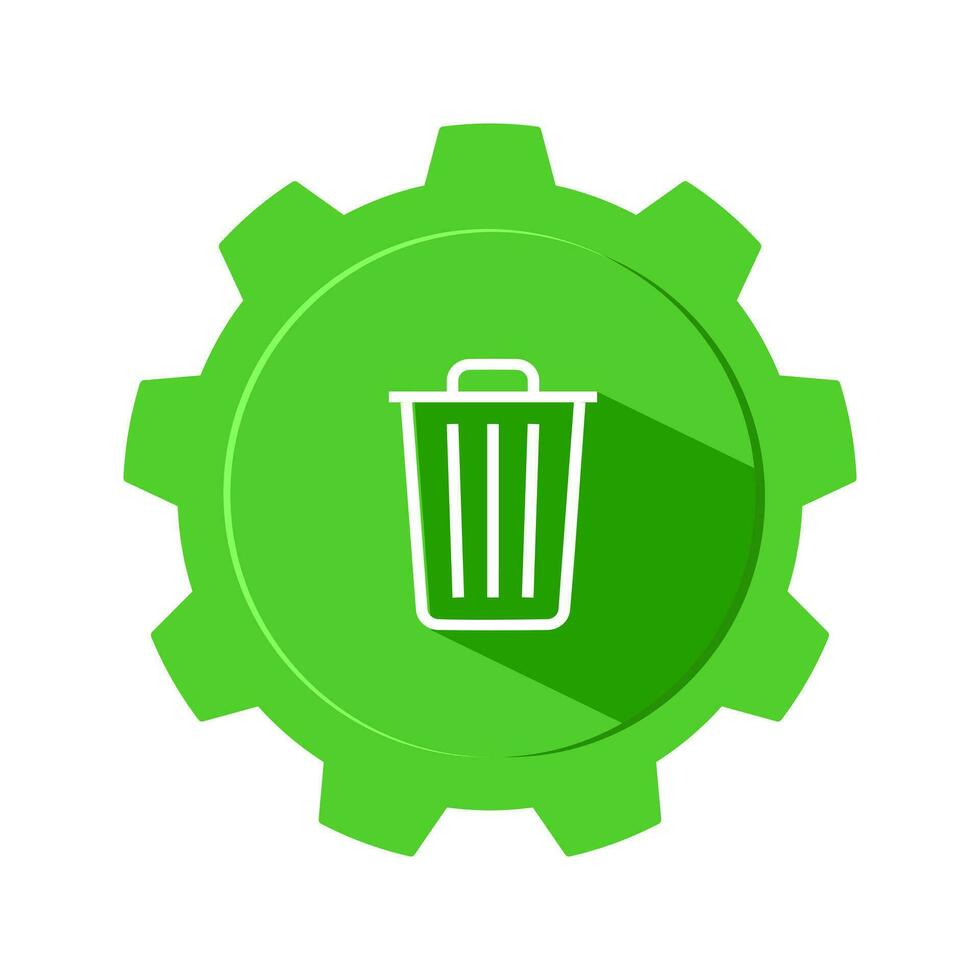 basura lata icono y engranaje icono. para tu web sitio diseño, logo, aplicación, ui vector ilustración
