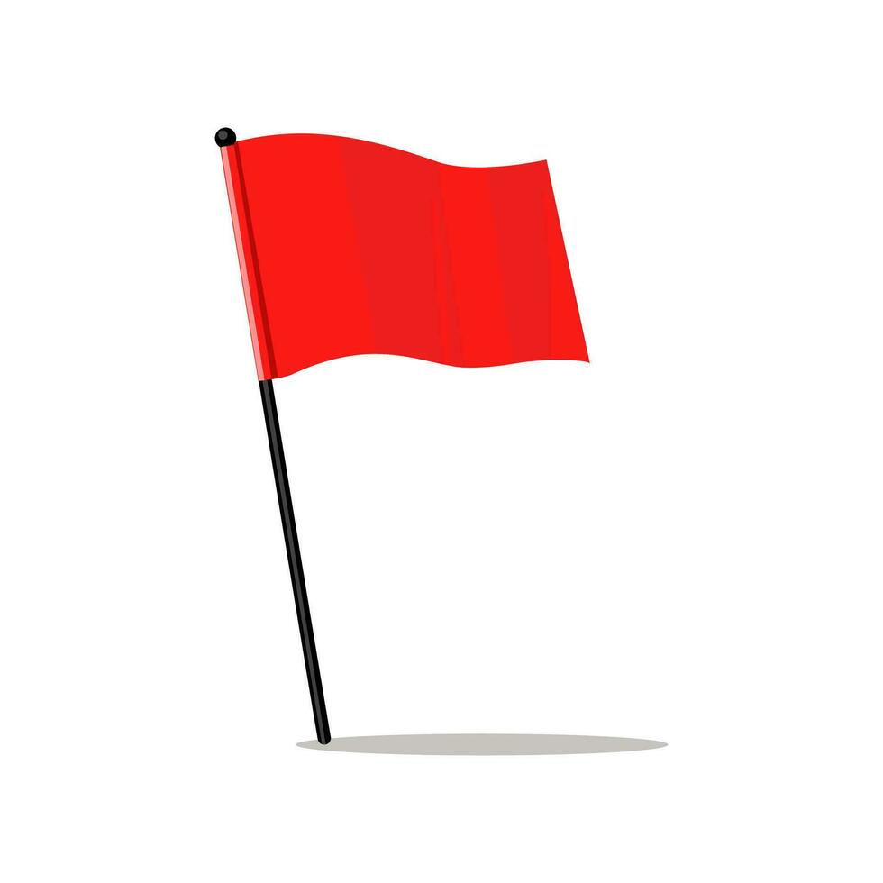 Red flag. Red horizontal waving flag. isolated on background. winner. Successful Concept vector