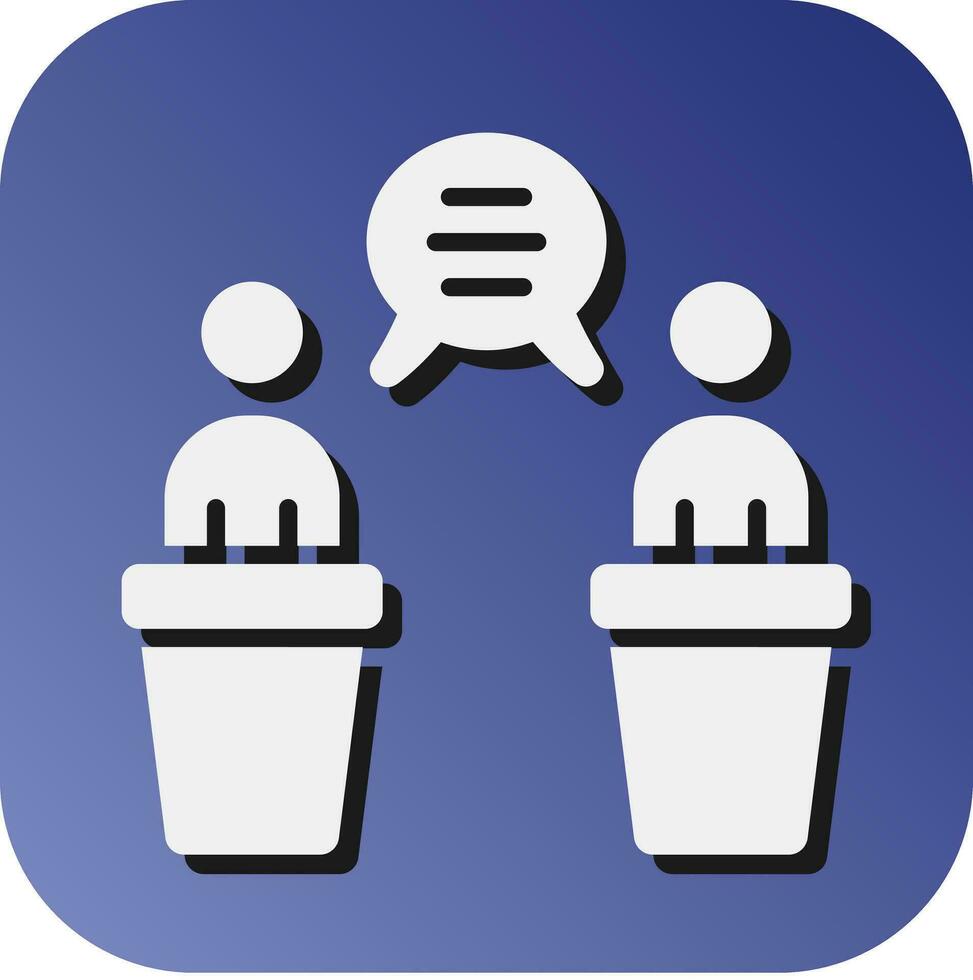 Debate Vector Glyph Gradient Background Icon For Personal And Commercial Use.