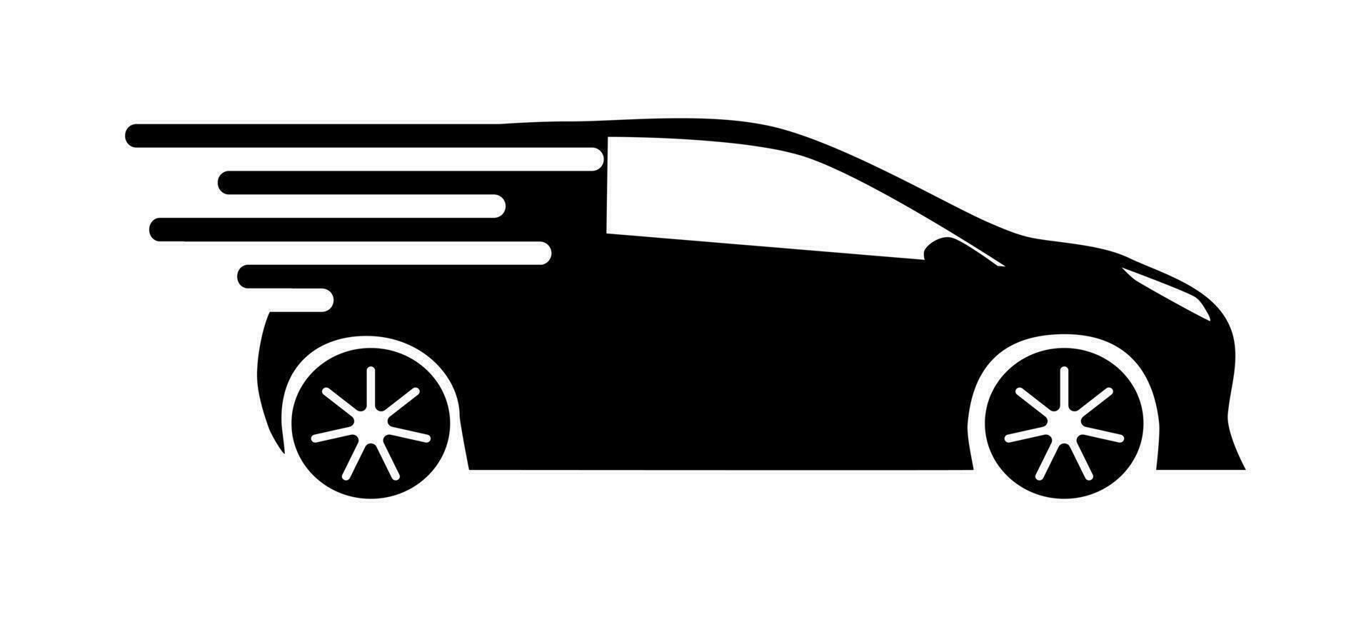 silueta hatchback coche. rápido Envío entrega plano icono para transporte. vector ilustración