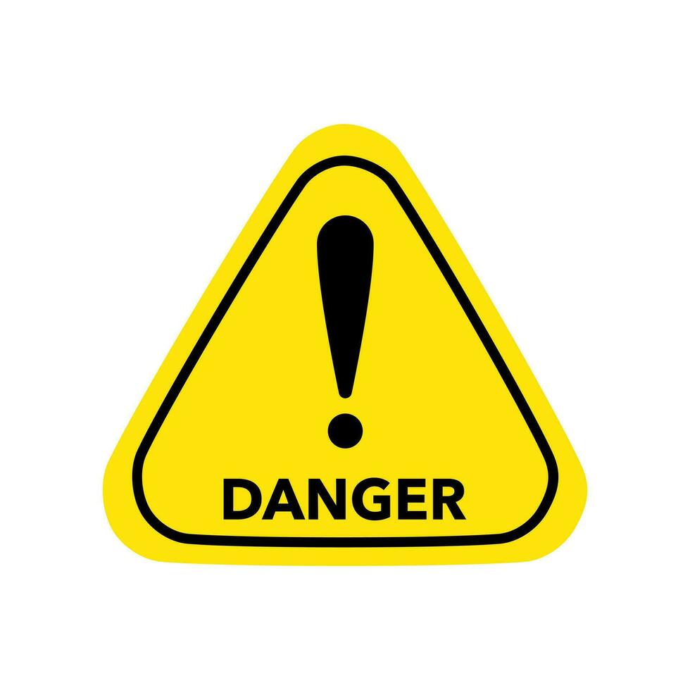 danger vector sign.Hazard warning symbol vector icon flat sign symbol with exclamation