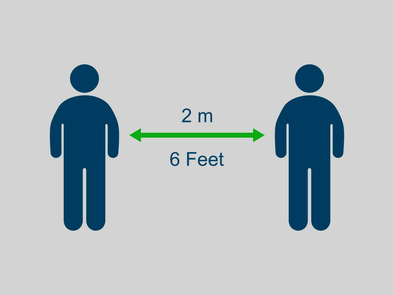 Coronavirus epidemic prevention measures.Steps to protect themselves.Maintain a distance of 2 meter. Illustration vector