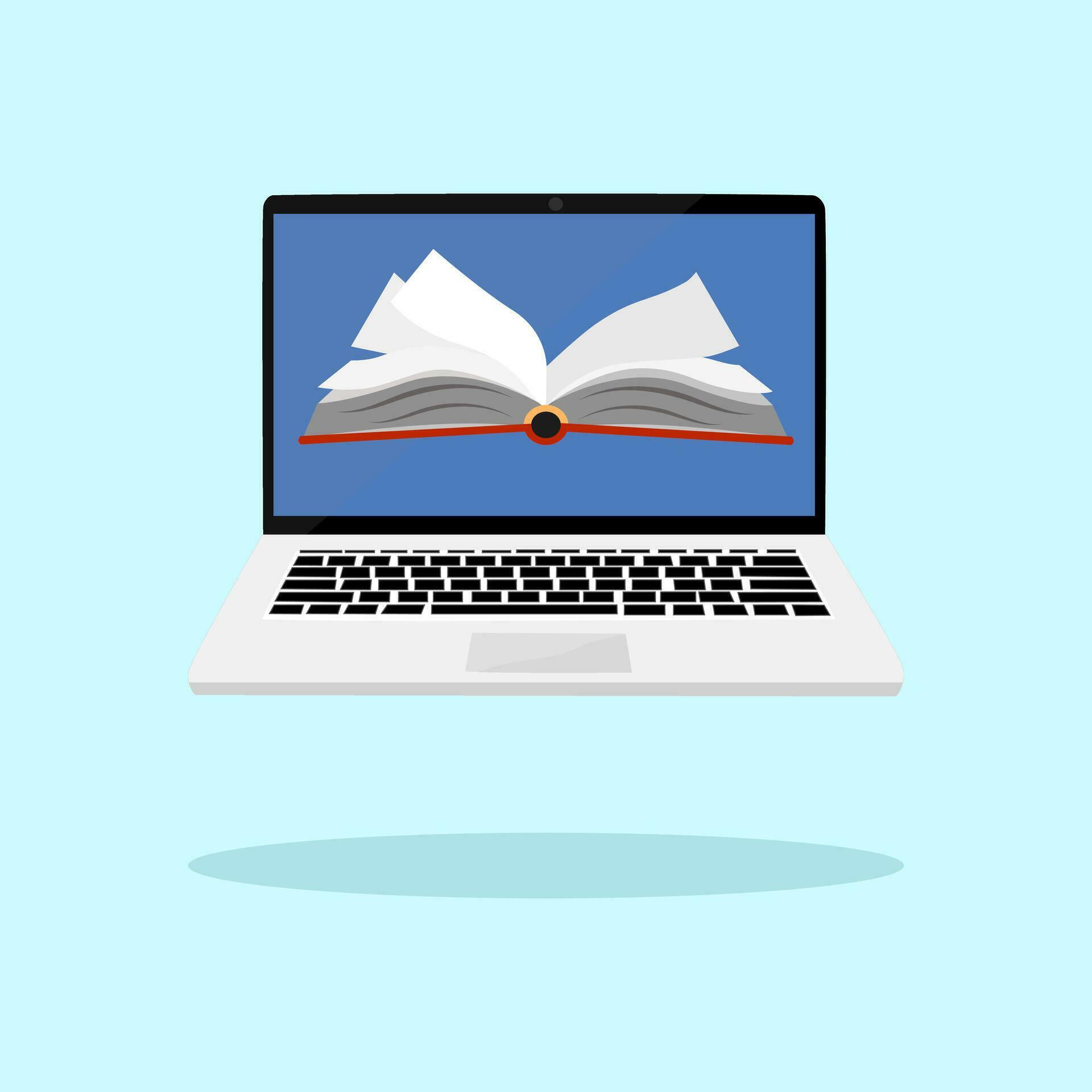 laptop as elearning idea. Notebook computers with notebook screen 35394234 Vector Art at Vecteezy