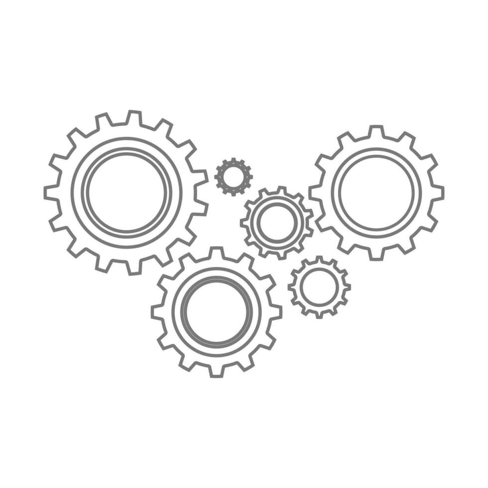 Gear icon.Cog symbol vector sign isolated on white background