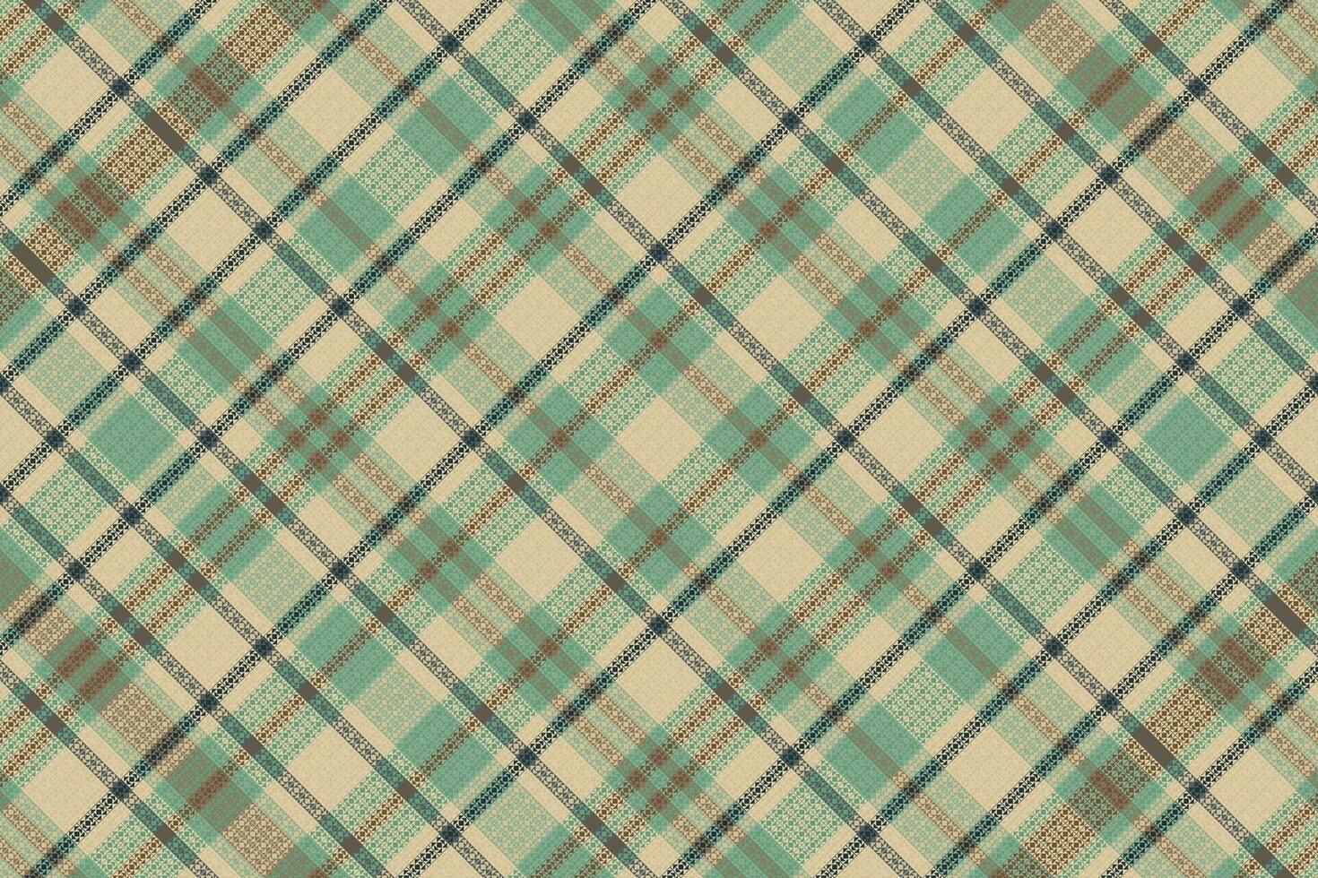 Tartan plaid pattern with texture and retro color. vector
