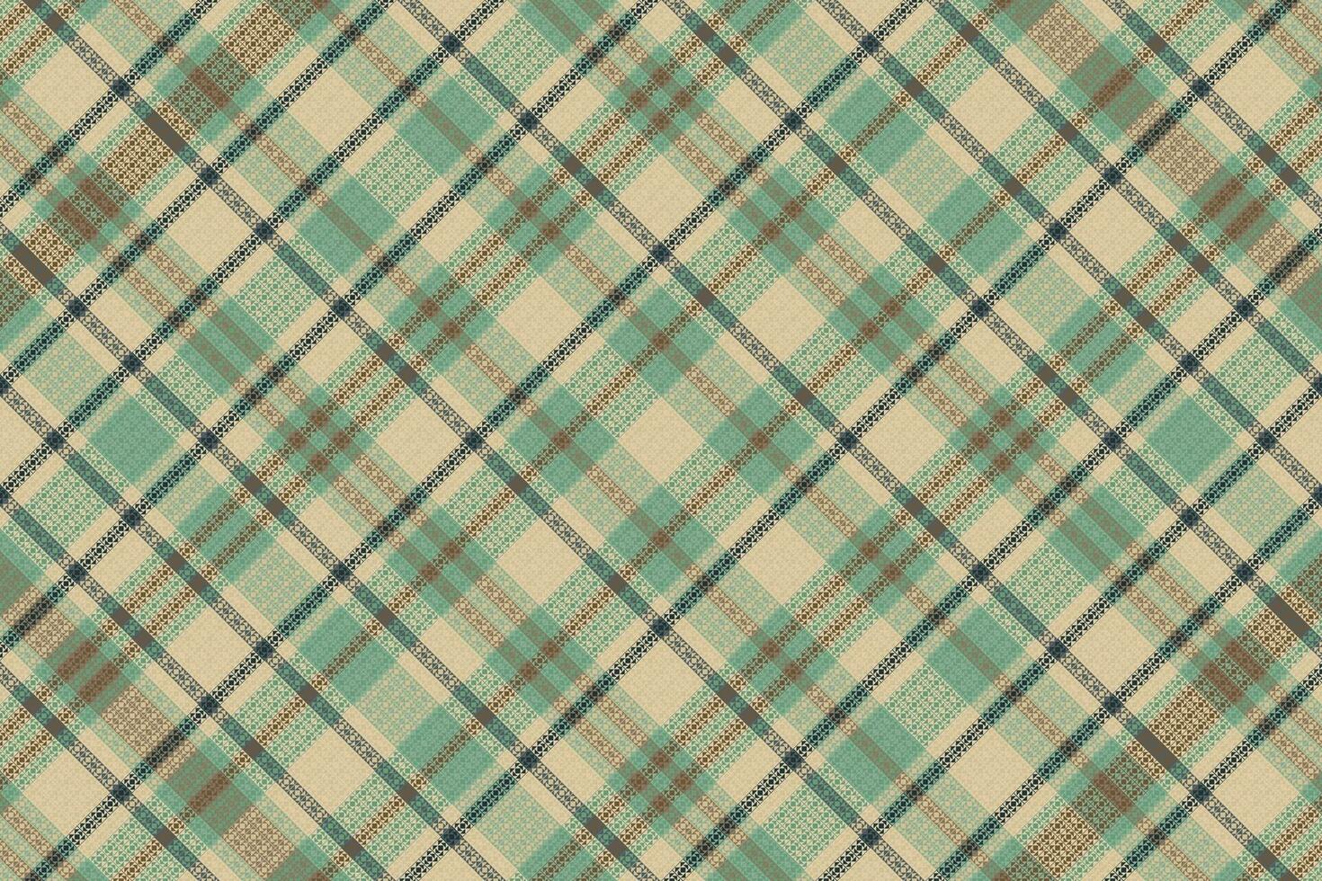 Tartan plaid pattern with texture and retro color. vector