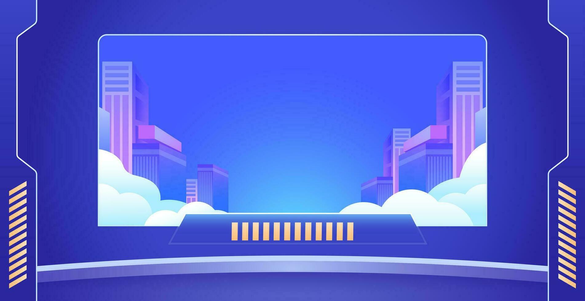 Smart city, future city seen through the light control central station vector