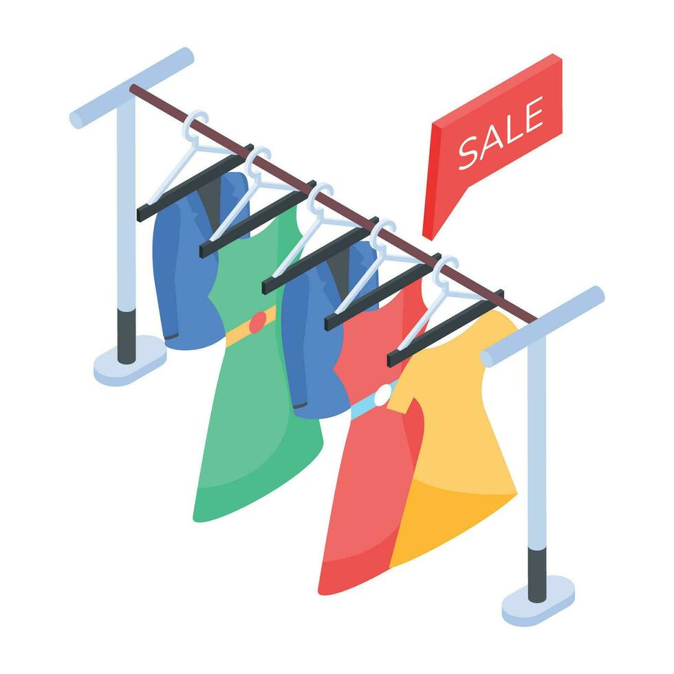 Check this isometric icon of hanging shirts vector