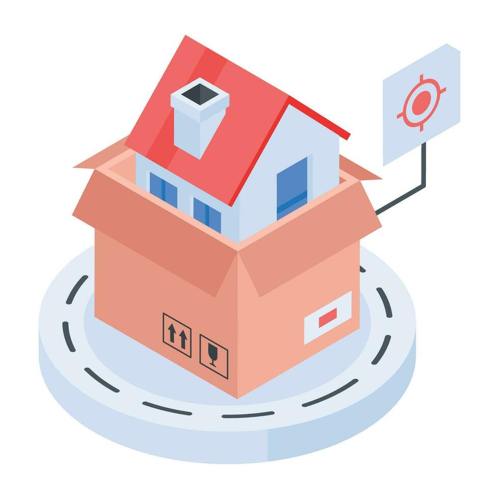 Easy to edit isometric icon of shopping outlet vector