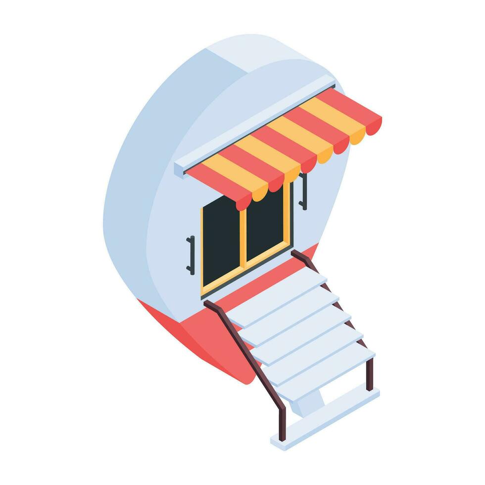 Easy to edit isometric icon of shopping outlet vector