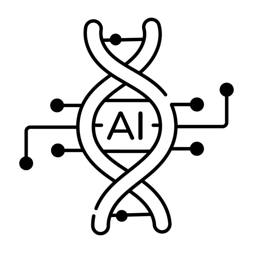 lineal icono representando ai tecnología vector