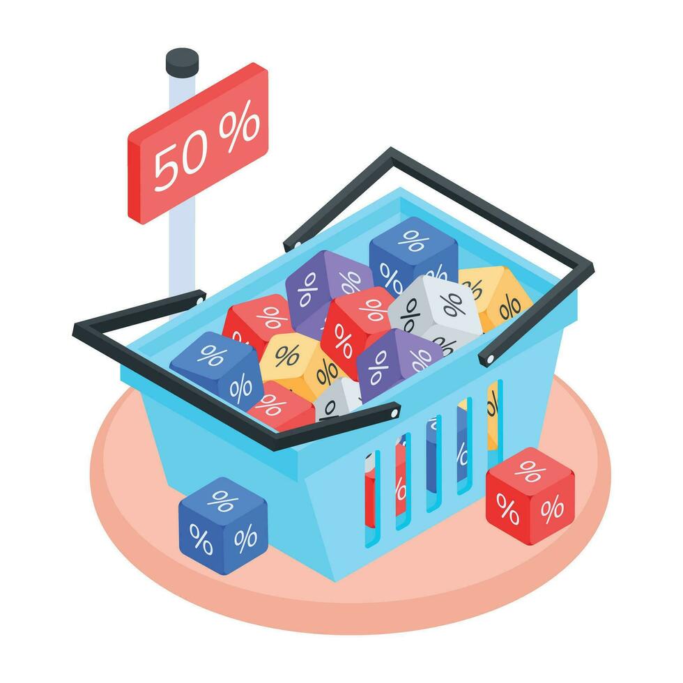 Here is an isometric icon of limited product vector
