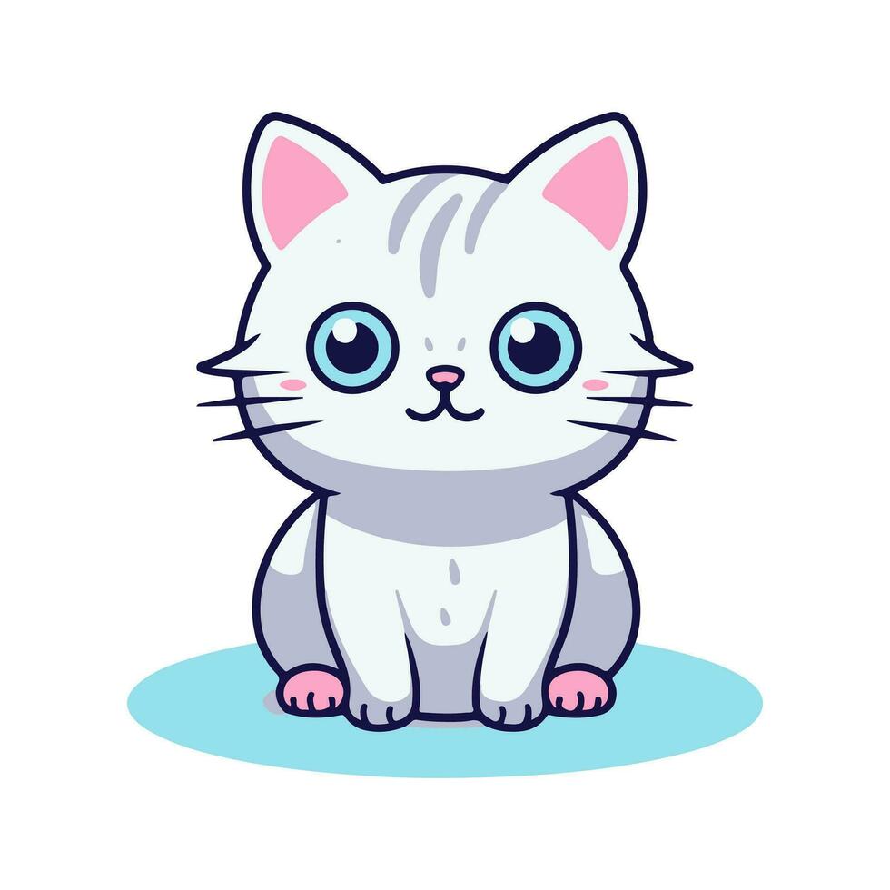 Vector Art of a Cute Cat-Sitting cartoon flat cartoon illustration. cute cat-sitting cartoon vector icon illustration