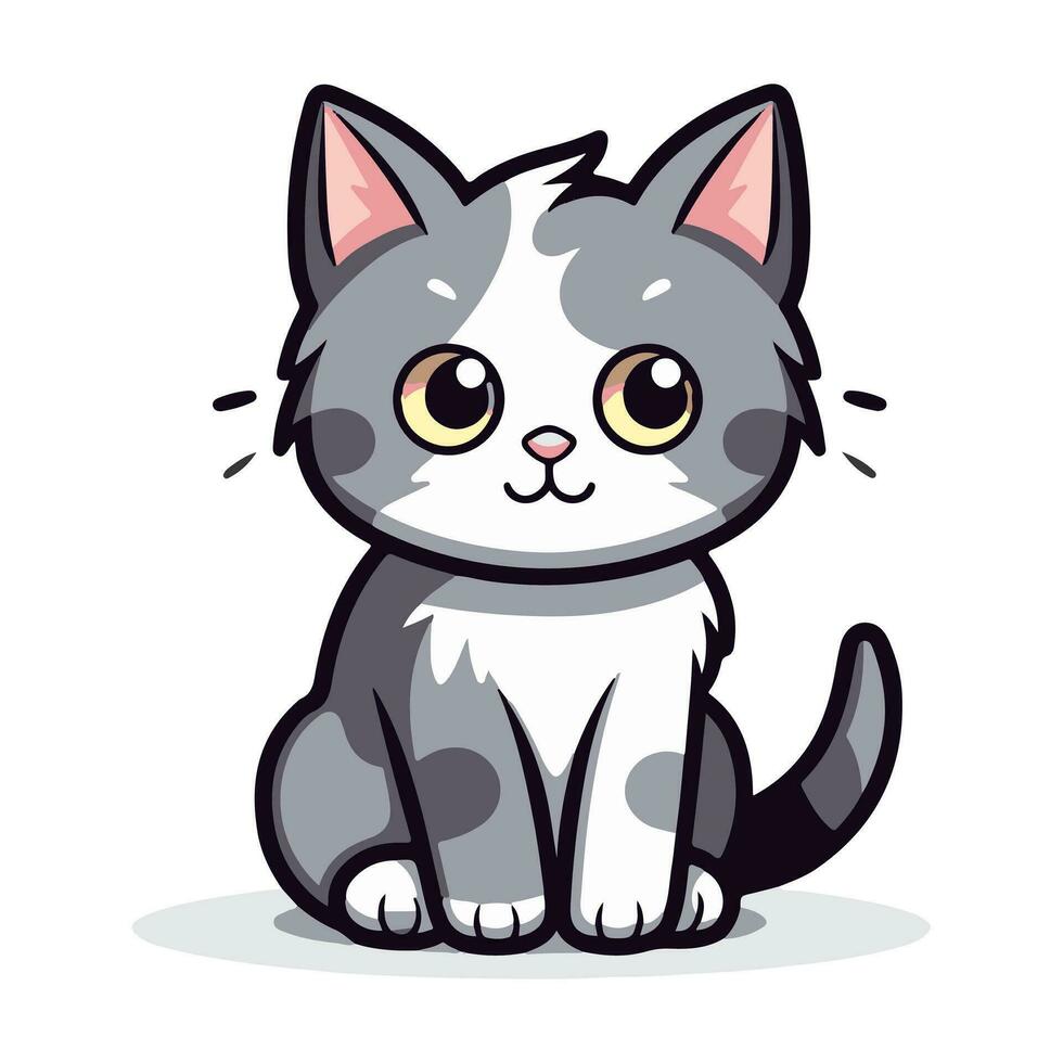 Vector Art of a Cute Cat-Sitting cartoon flat cartoon illustration. cute cat-sitting cartoon vector icon illustration