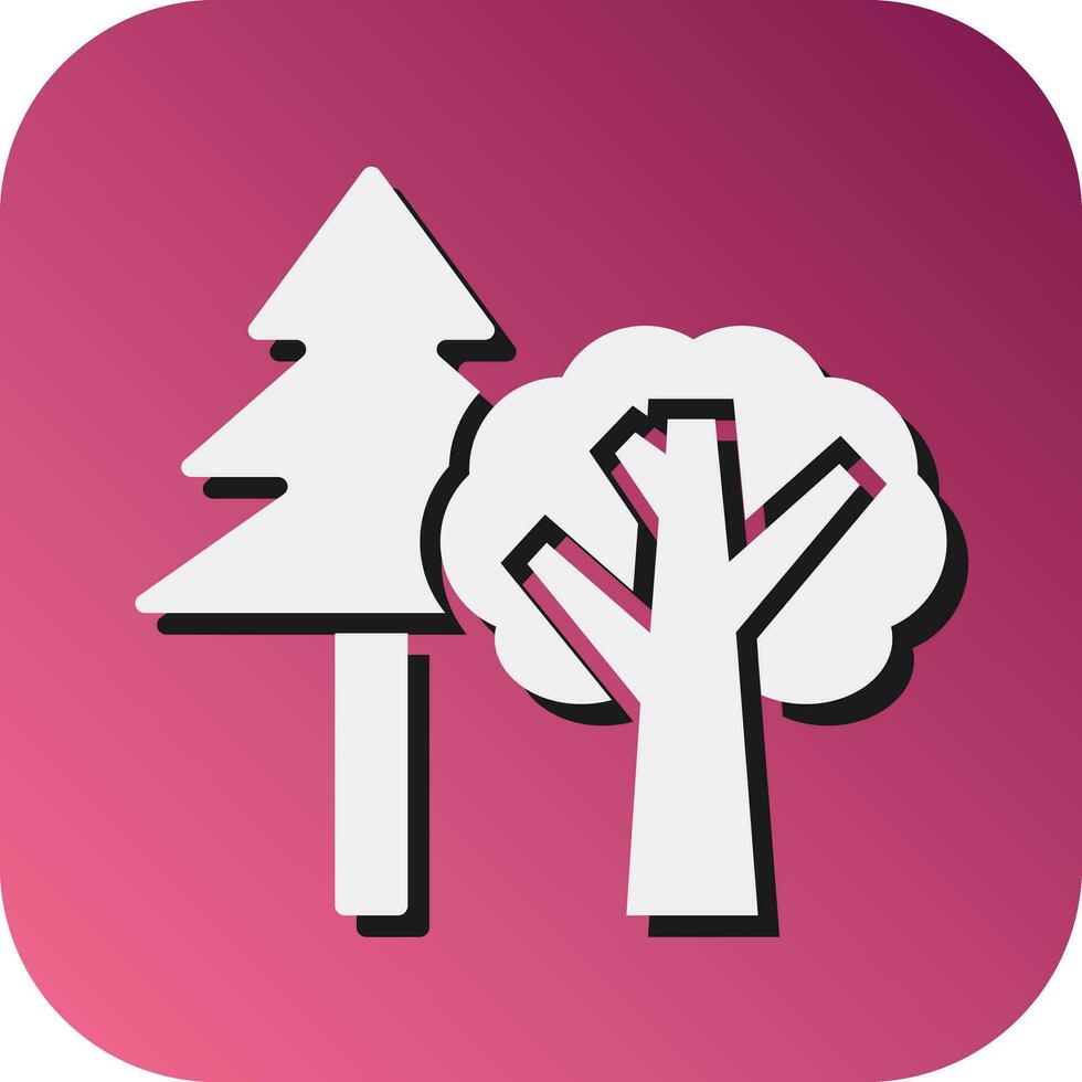 Forest Vector Glyph Gradient Background Icon For Personal And Commercial Use.