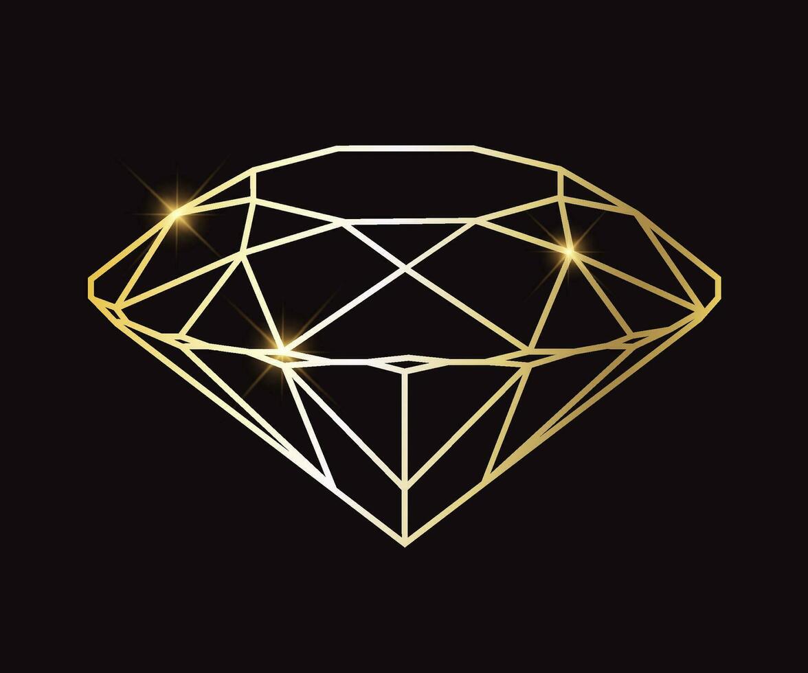Geometric Premium Glitter Icon, Polygon mosaic shape amethyst gem quartz stone line art style vector