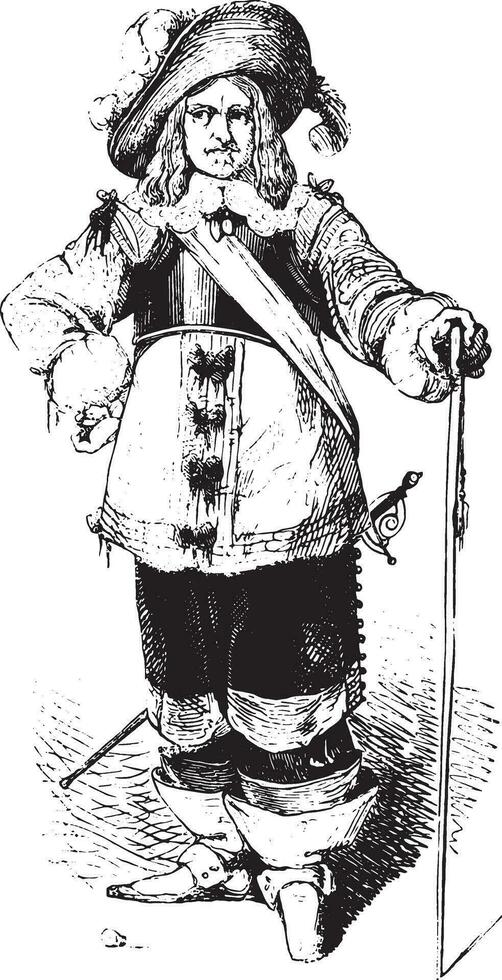 The Duke of Beaufort, nicknamed the King of the halls, vintage engraving. vector