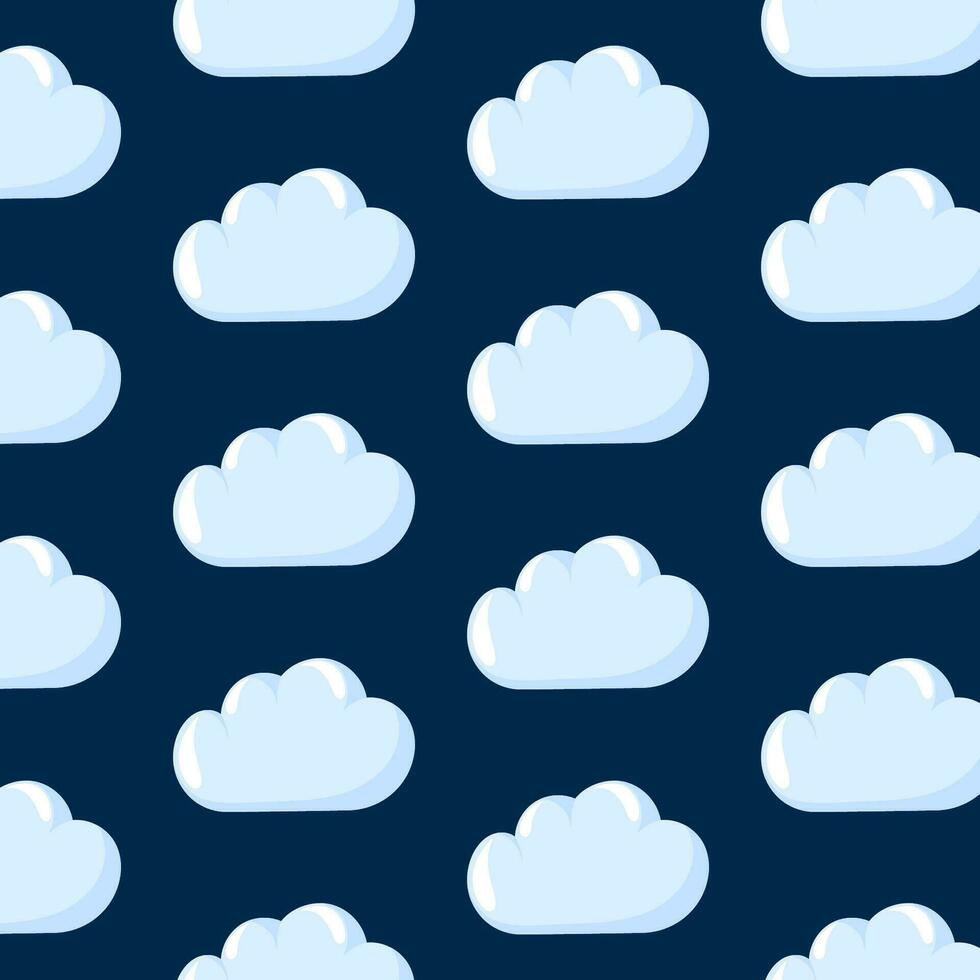 Cloud seamless pattern in cartoon style. Background for child room, package, nursery wallpaper, textile, fabric prints, wrapping paper. Vector illustration.