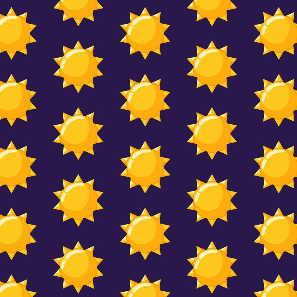 Sun seamless pattern in cartoon style. Background for bed linen, package, wallpaper. Vector illustration.