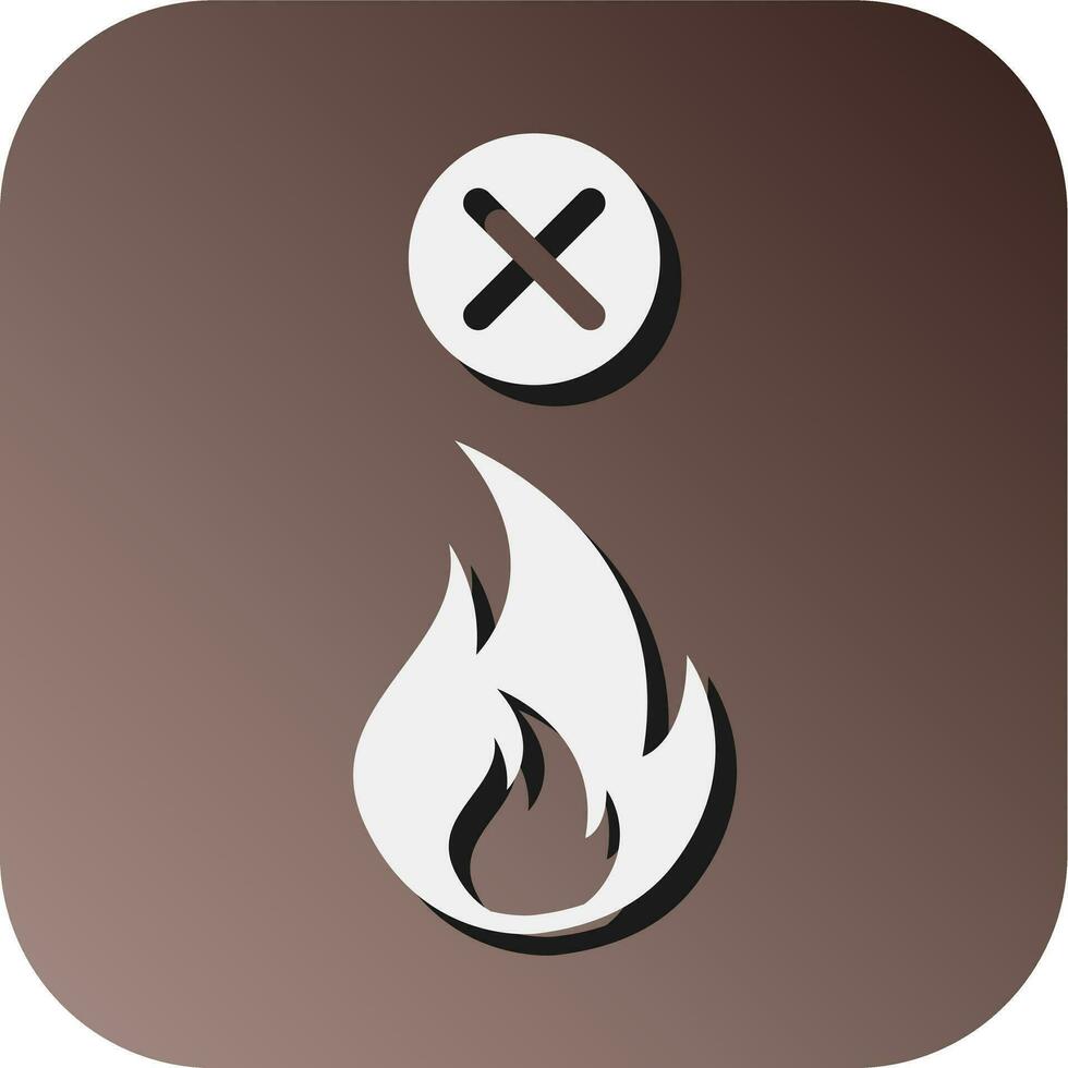 No Fire Vector Glyph Gradient Background Icon For Personal And Commercial Use.