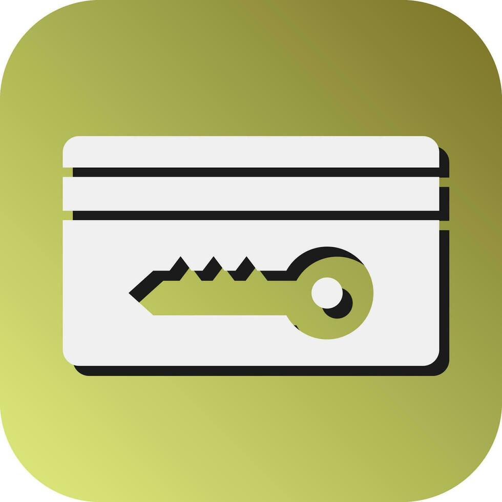 Key Card Vector Glyph Gradient Background Icon For Personal And Commercial Use.