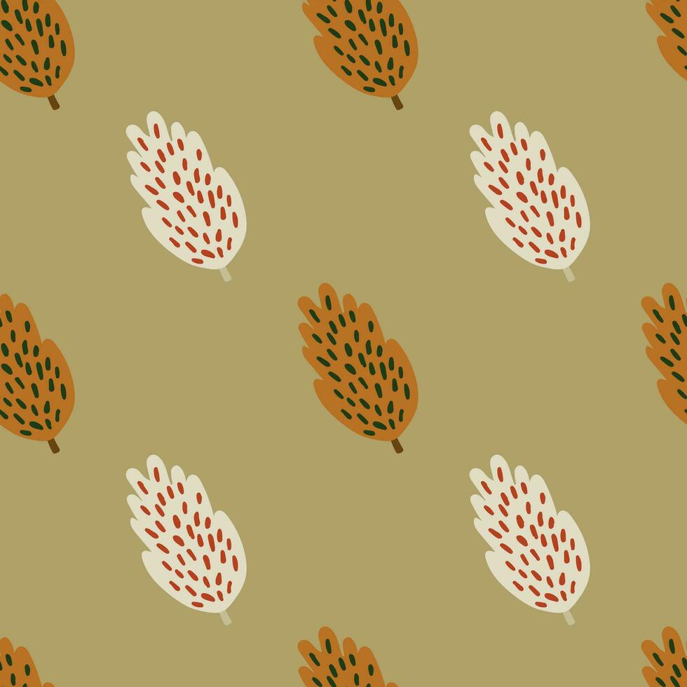 Artistic tree and foliage illustration in a repeating pattern. vector