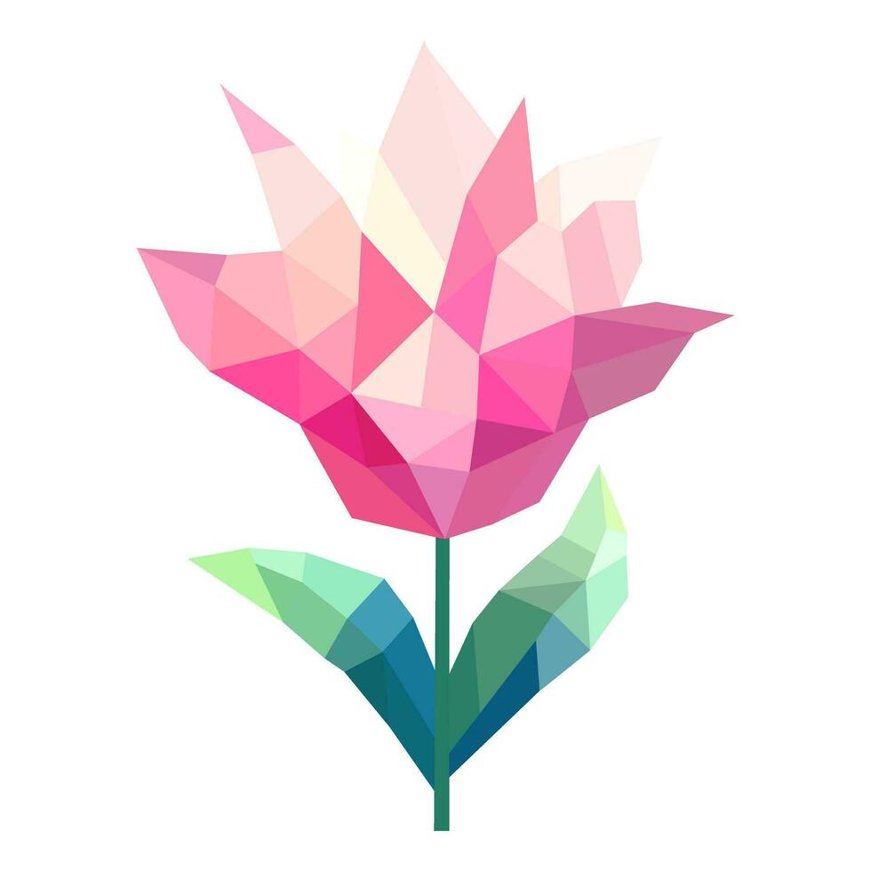 Geometric polygonal flower art. vector