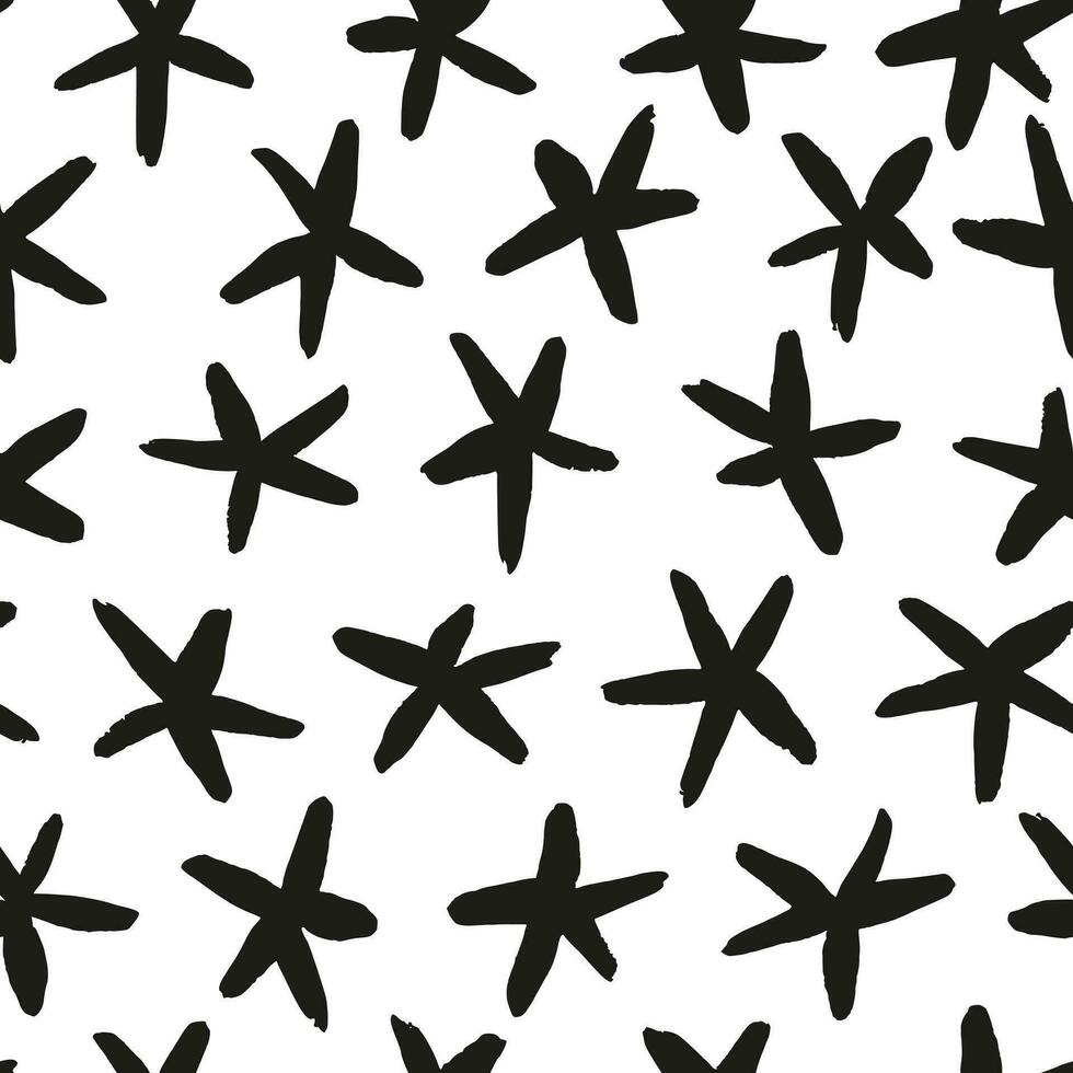Abstract black and white starry design. vector