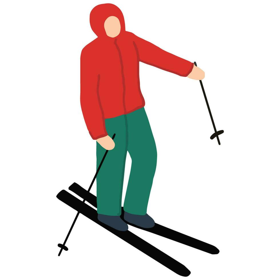 Skier in action vector