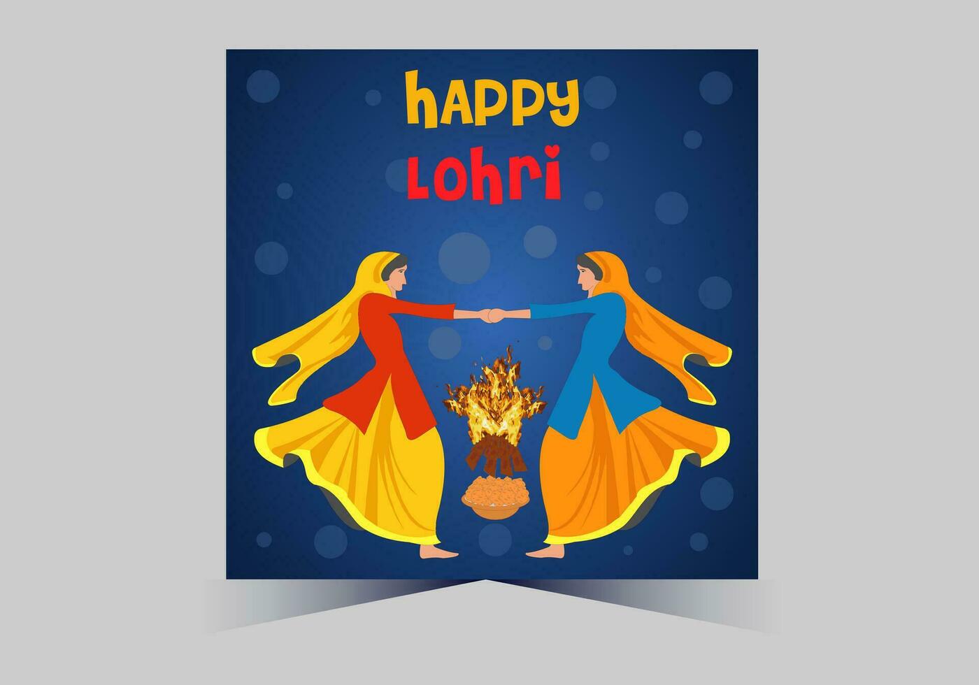 January Happy Lohri. India traditional celebration day illustration vector background