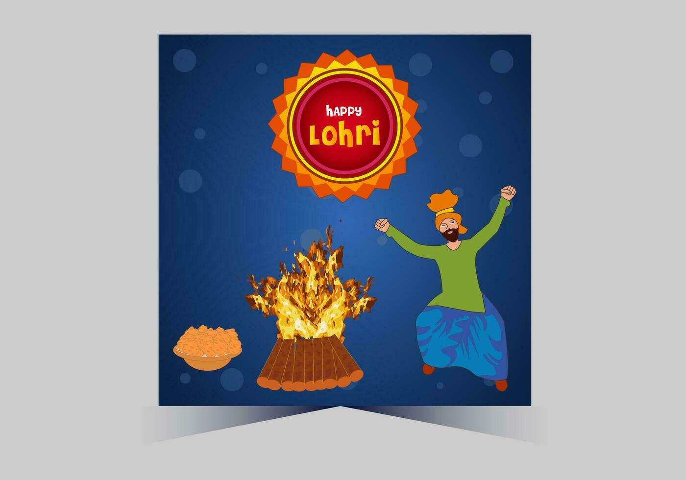 enero contento lohri. India tradicional celebracion día ilustración vector antecedentes