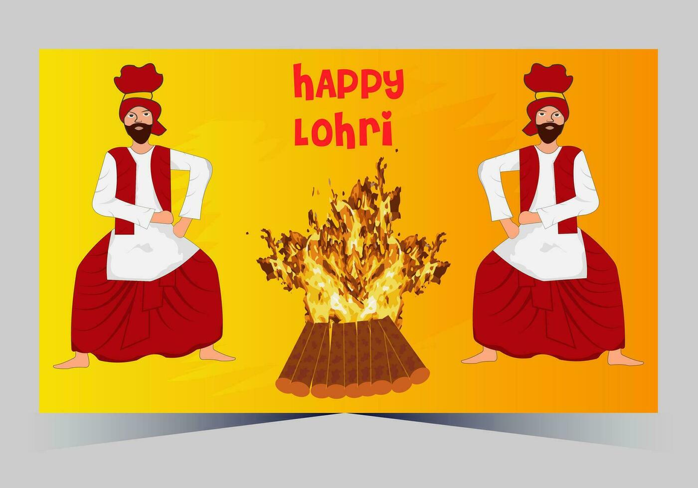 January Happy Lohri. India traditional celebration day illustration vector background