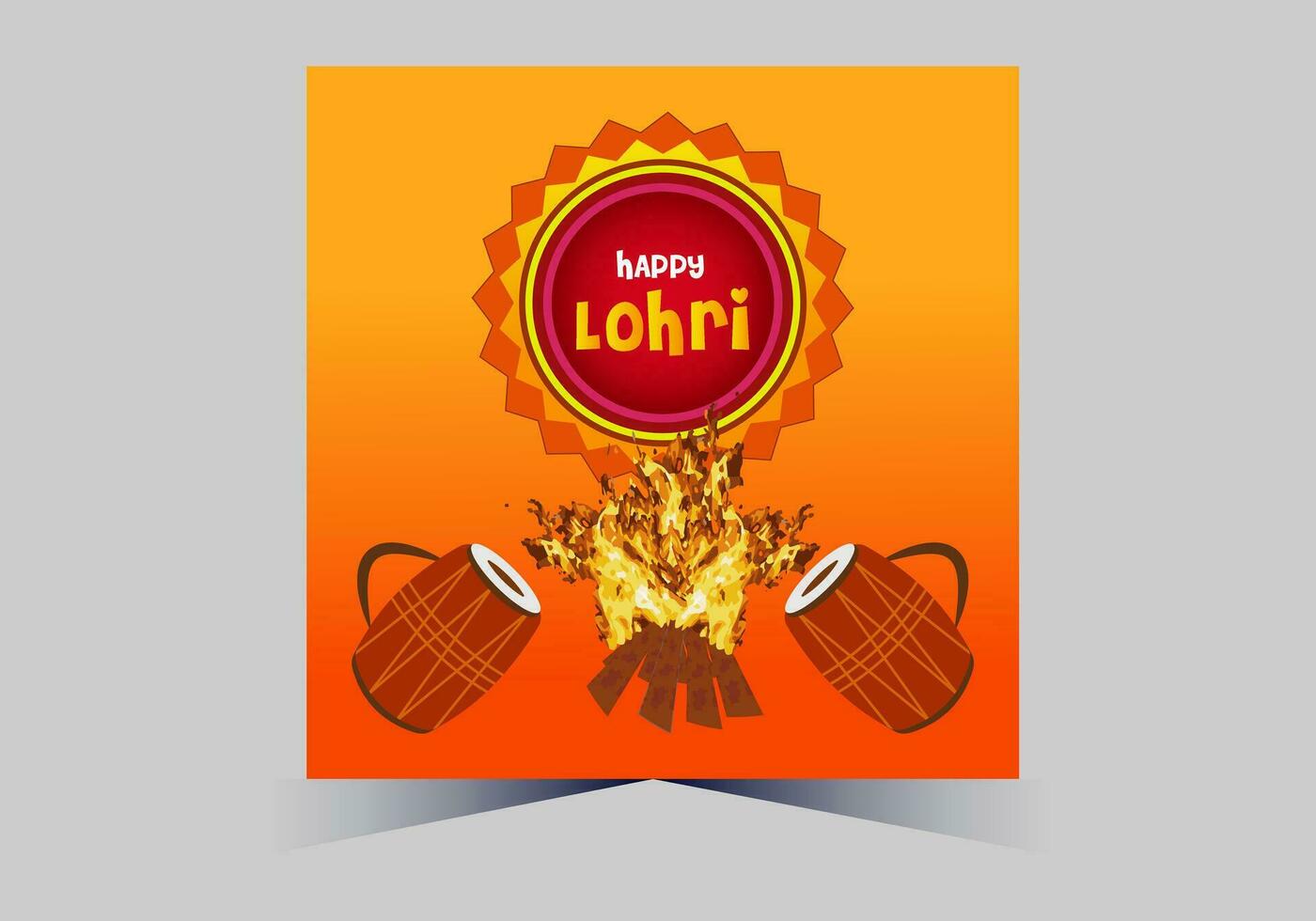 January Happy Lohri. India traditional celebration day illustration vector background