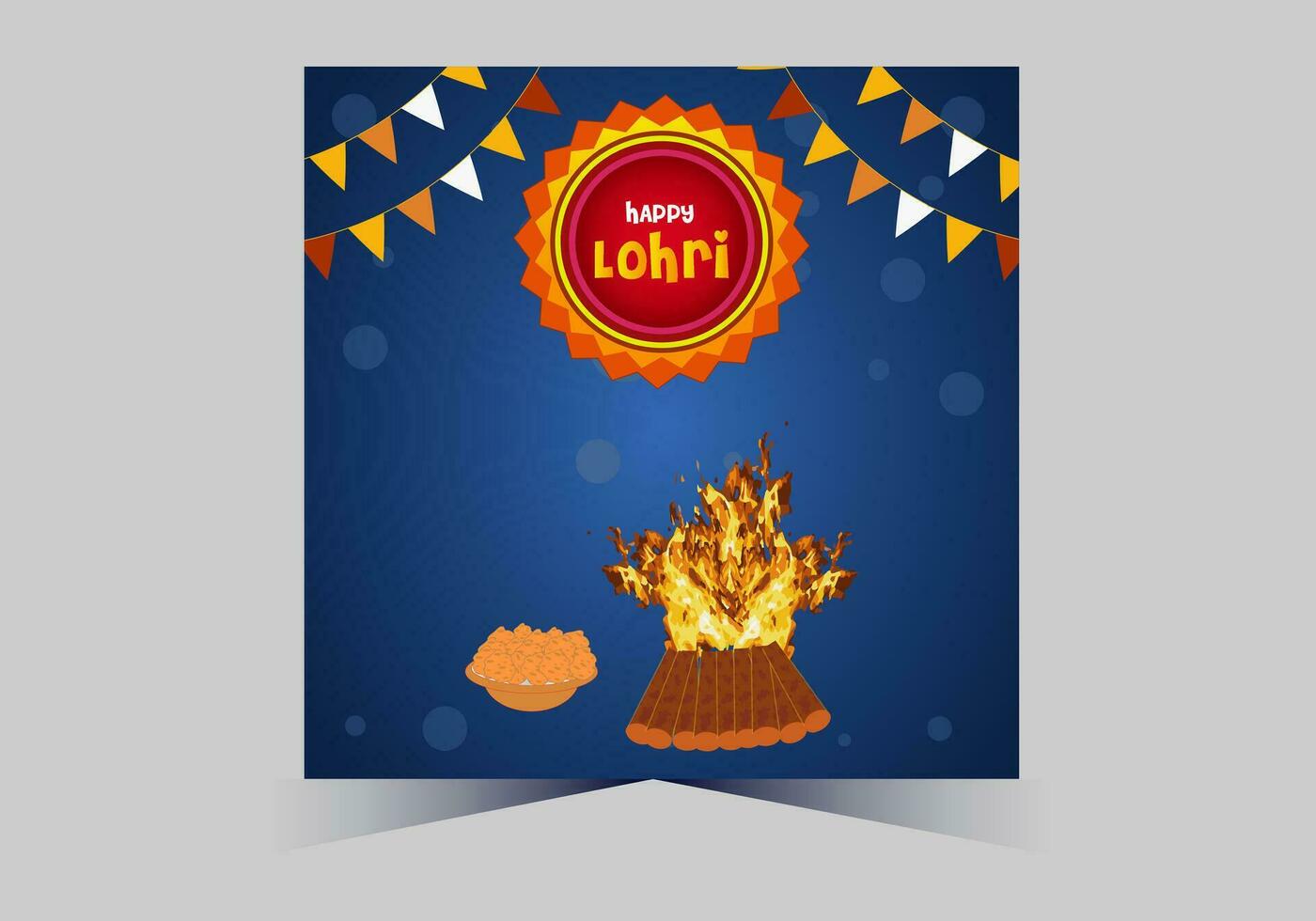 January Happy Lohri. India traditional celebration day illustration vector background