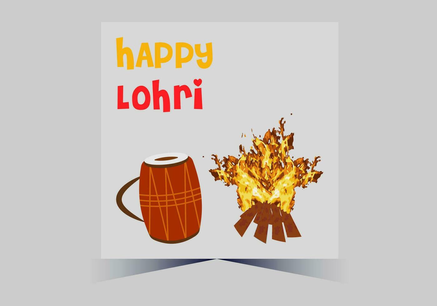 January Happy Lohri. India traditional celebration day illustration vector background