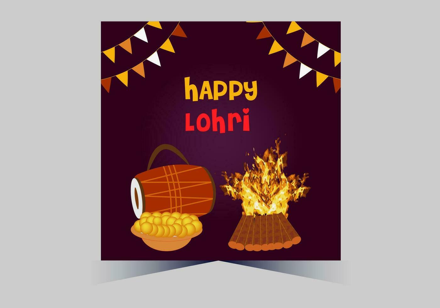 January Happy Lohri. India traditional celebration day illustration vector background