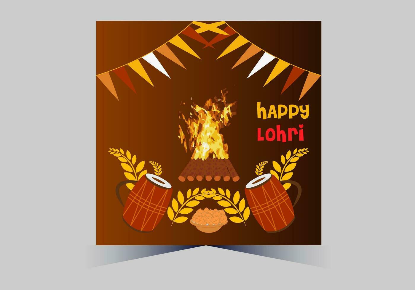 January Happy Lohri. India traditional celebration day illustration vector background