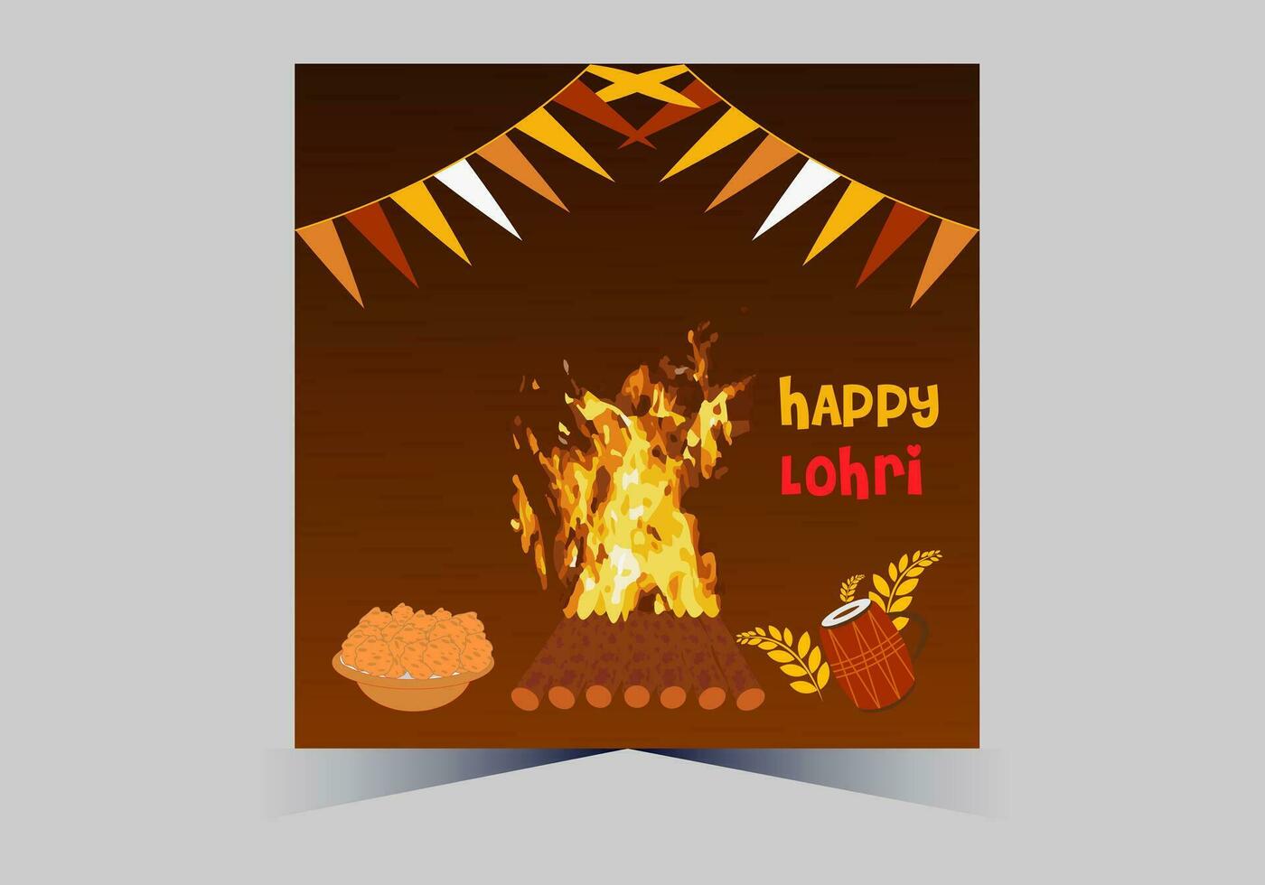 January Happy Lohri. India traditional celebration day illustration vector background