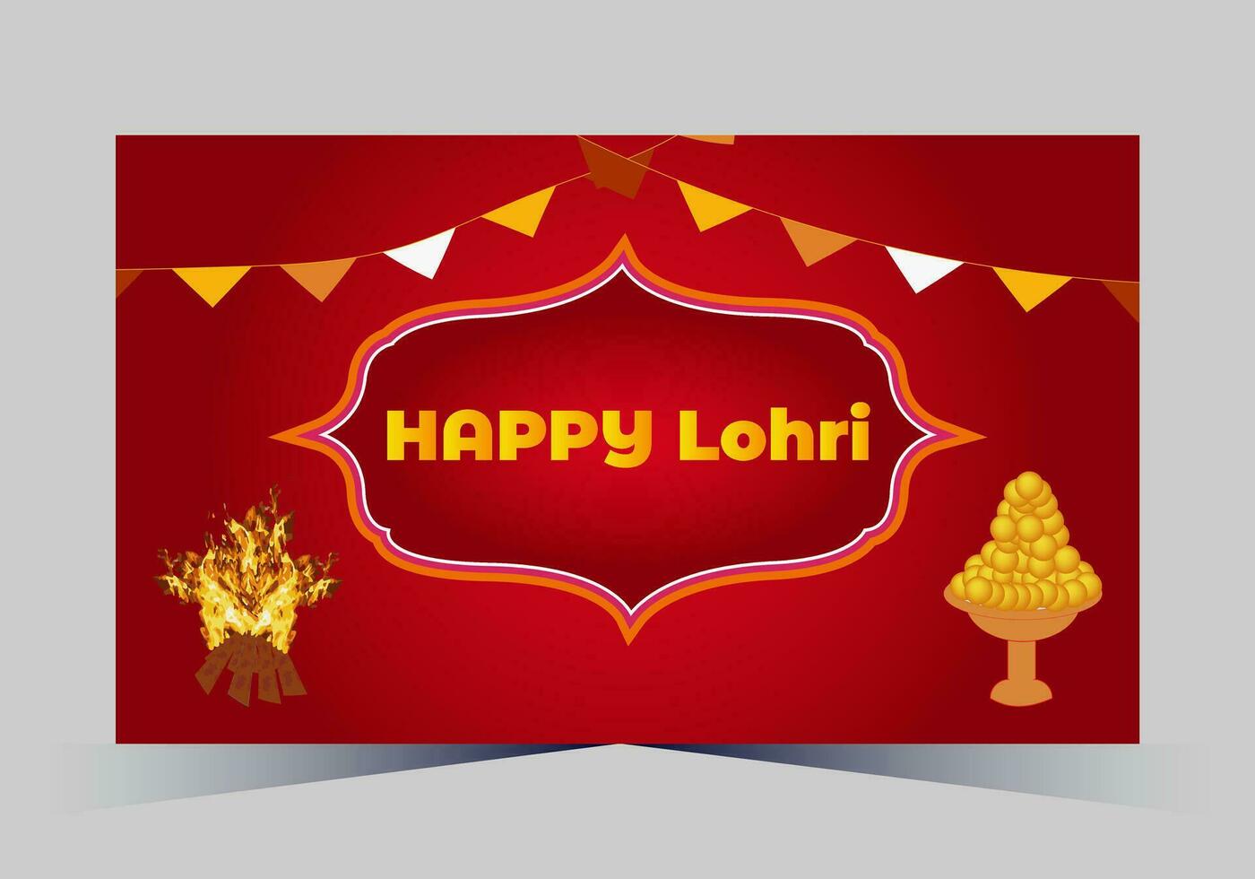 January Happy Lohri. India traditional celebration day illustration vector background