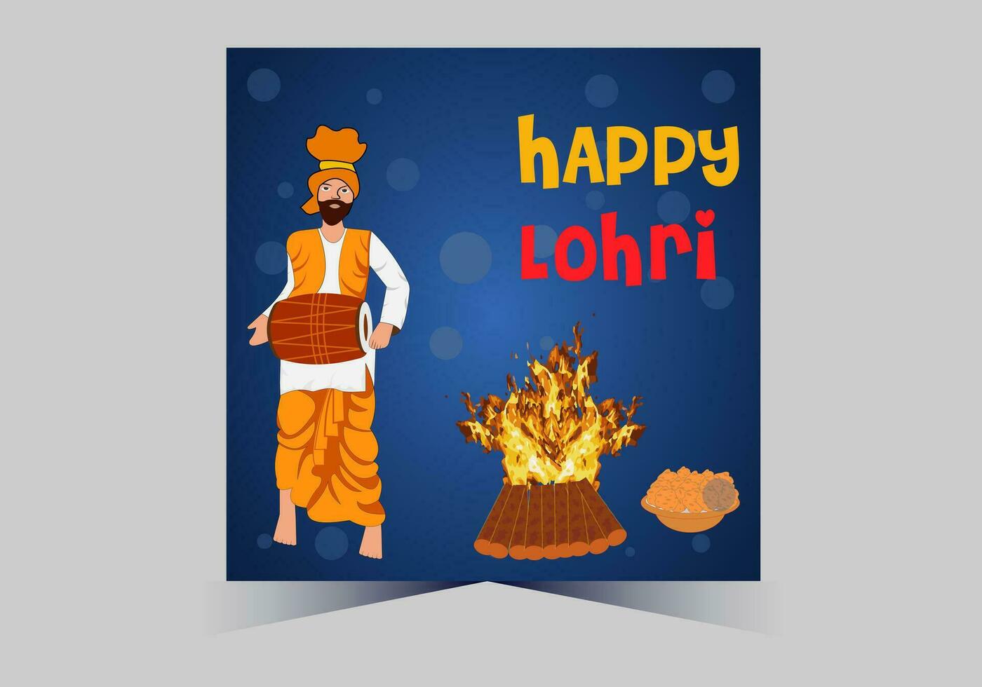 January Happy Lohri. India traditional celebration day illustration vector background