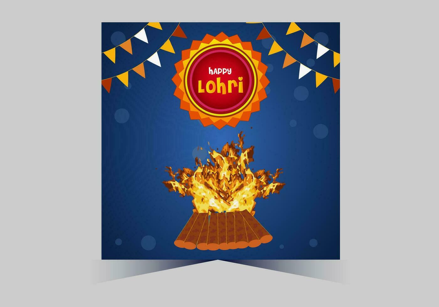 January Happy Lohri. India traditional celebration day illustration vector background