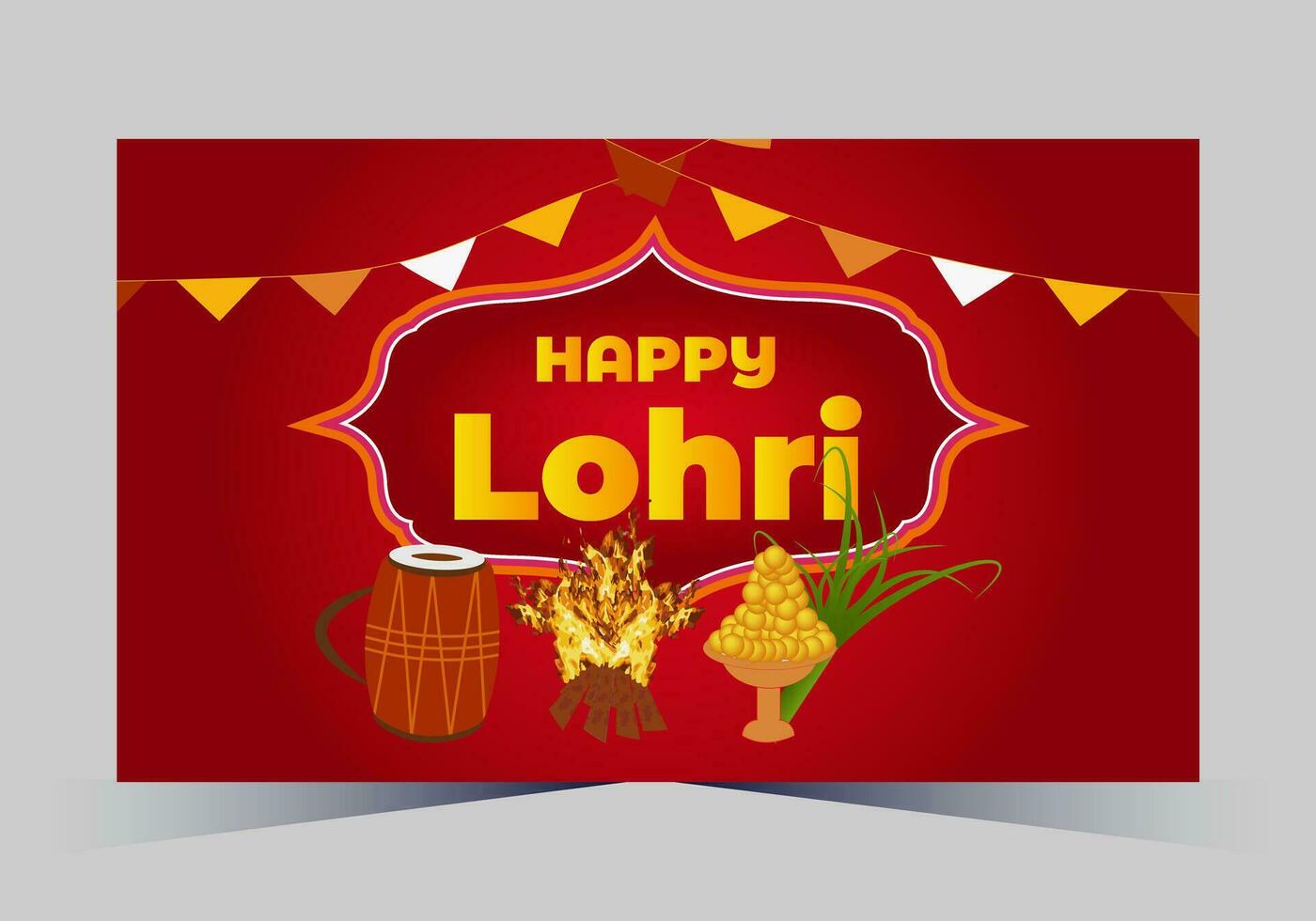 January Happy Lohri. India traditional celebration day illustration vector background