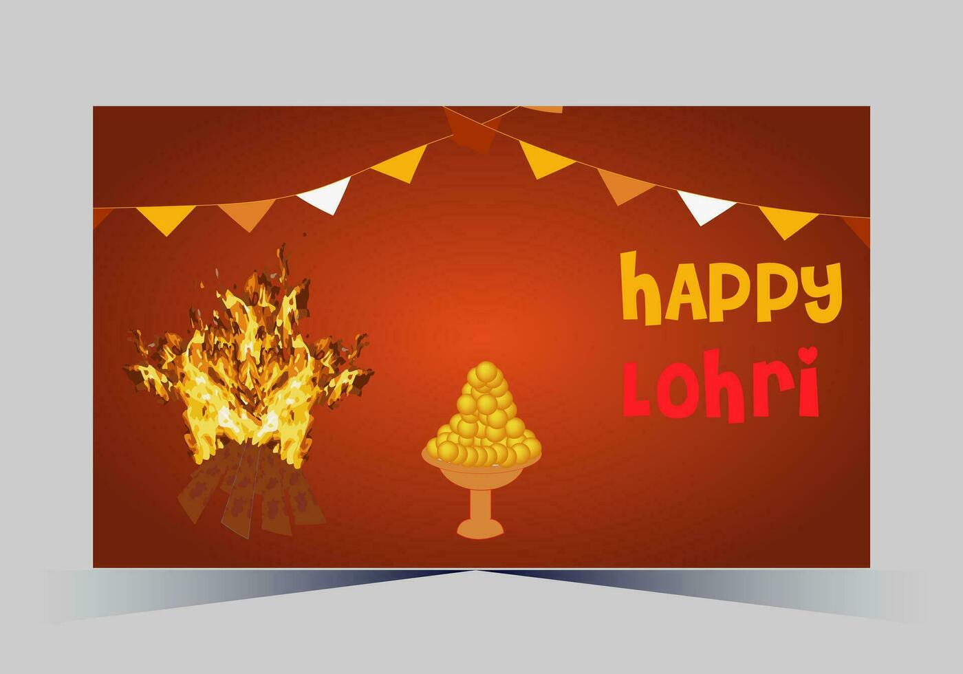 January Happy Lohri. India traditional celebration day illustration vector background