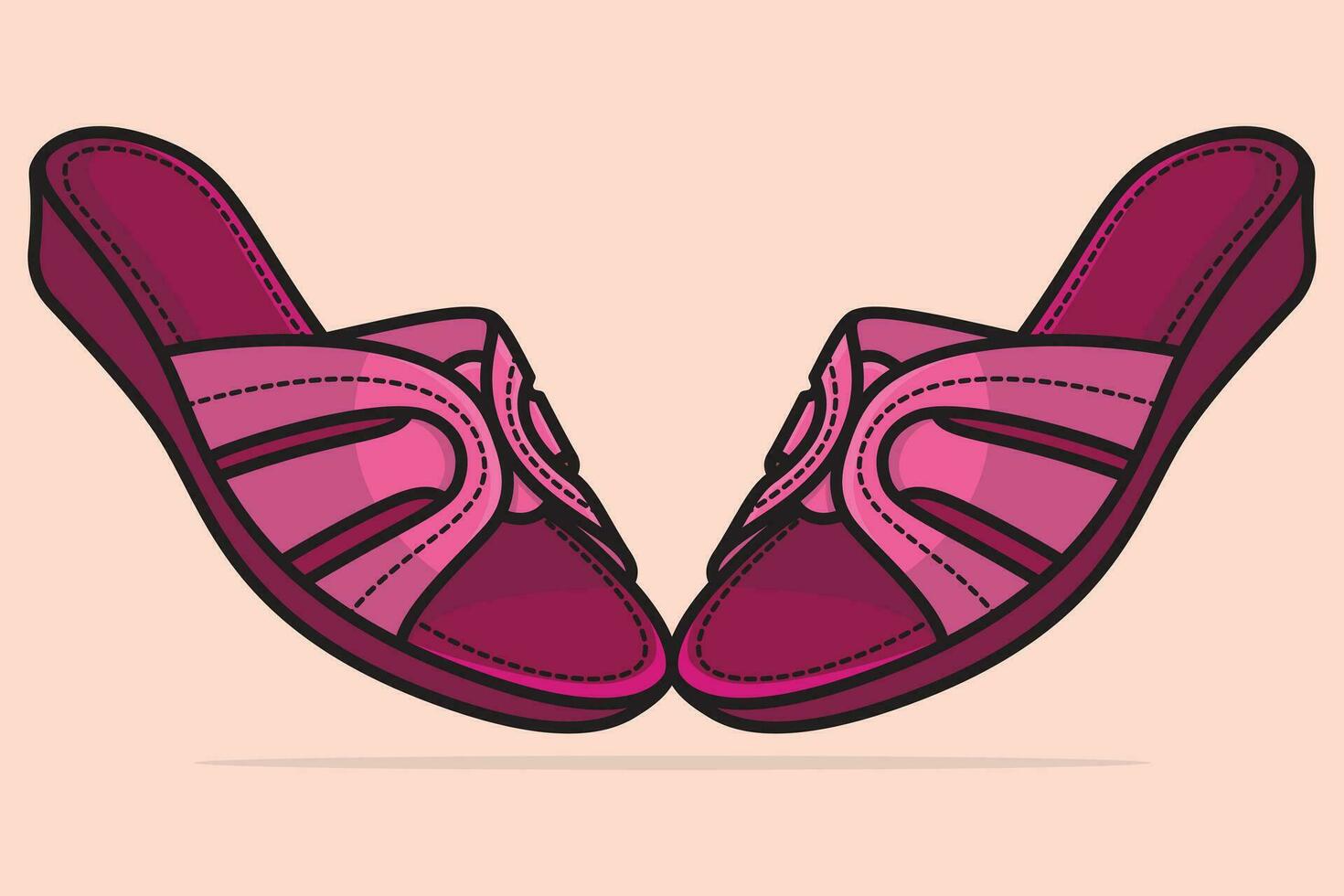 par de hembra Moda elegante calzado zapatilla vector ilustración. belleza Moda objetos icono concepto. elegante y casual de moda zapatilla par vector diseño.