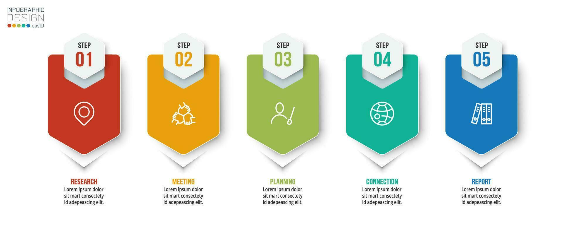 Infographic template business concept with step. vector