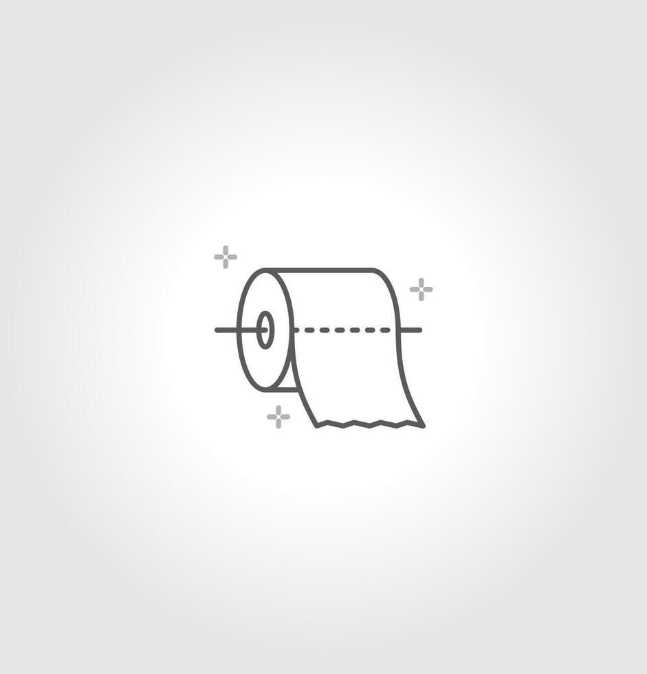 Toilet and tissue paper line icons, Various toilet and tissue paper icons, Cute cartoon line icons of toilet and tissue paper item, Abstract toilet and tissue paper line icons, Vector illustration