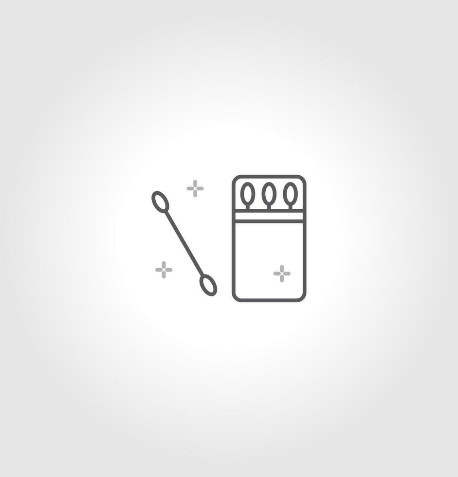 Cotton swabs icon. cotton buds Vector illustration isolated on grey background.