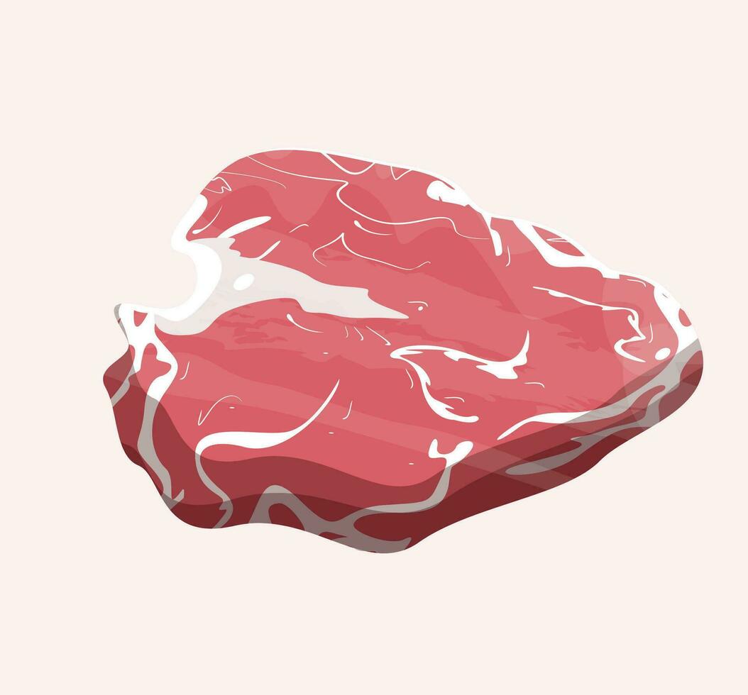 Beef meat isolated. Big slice of cow meat. Isolated. vector