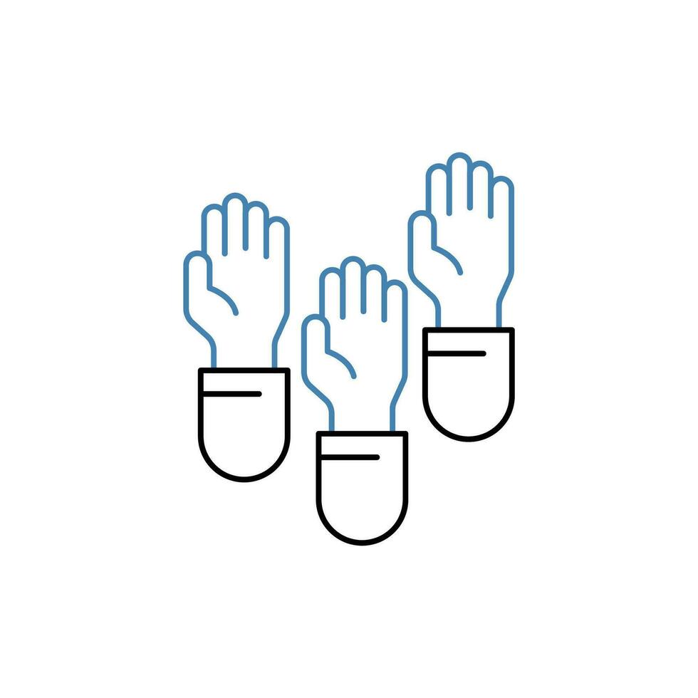 raise hands concept line icon. Simple element illustration. raise hands concept outline symbol design. vector